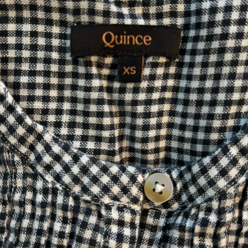 Quince Sleeveless Gingham Swing Dress 100% Linen - Picture 5 of 7